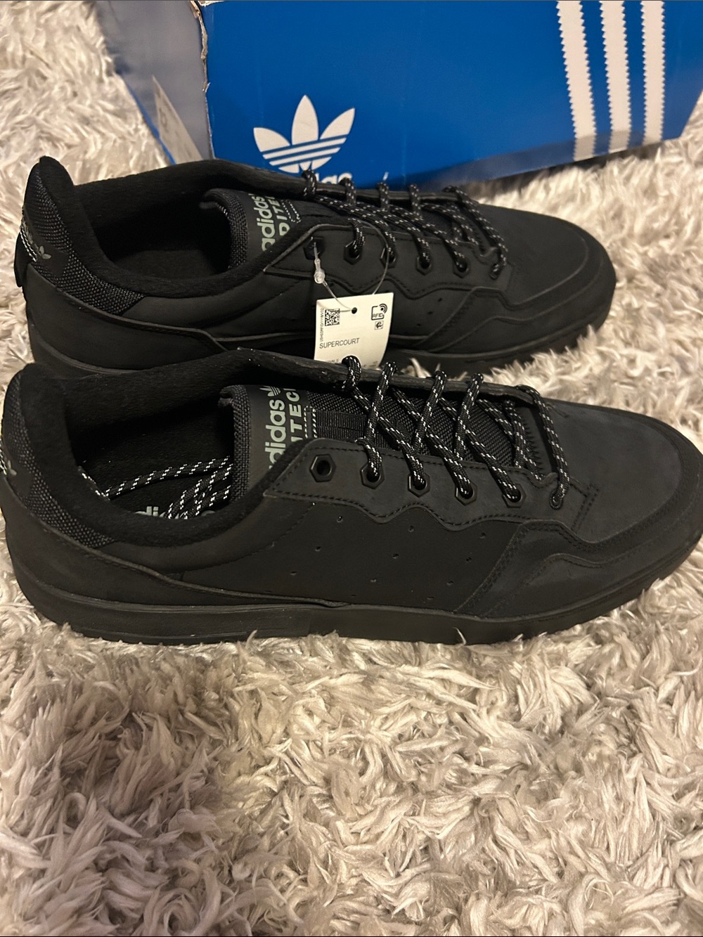 adidas Black Low-Top Supercourt-Inspired Sneakers